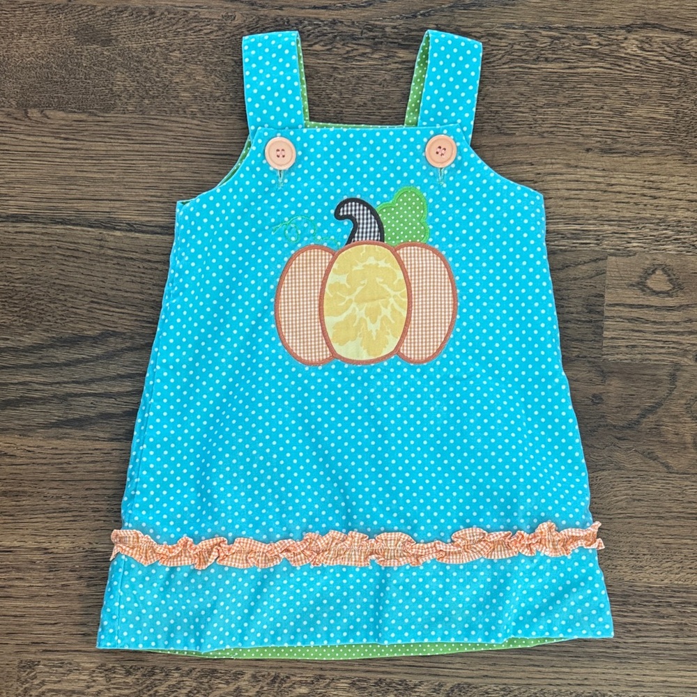 Shrimp & Grits Kids Polka Dot Reversible Holiday Dress